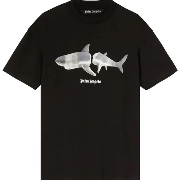 Palm Angels Black Shark Silhouette Tee